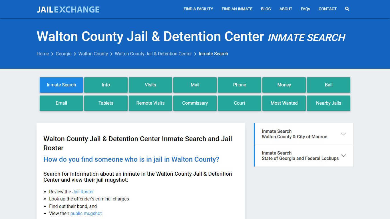 Walton County Jail & Detention Center Inmate Search